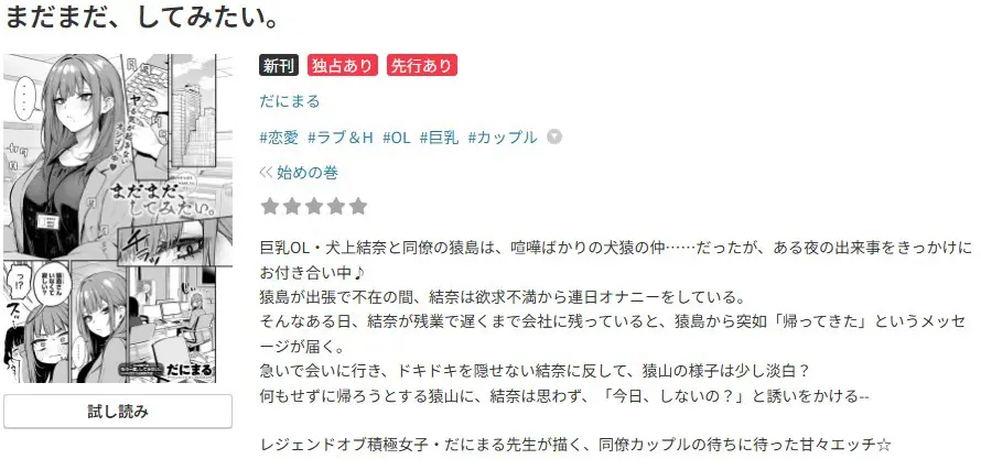 FANZA「まだまだ、してみたい」作品ページ