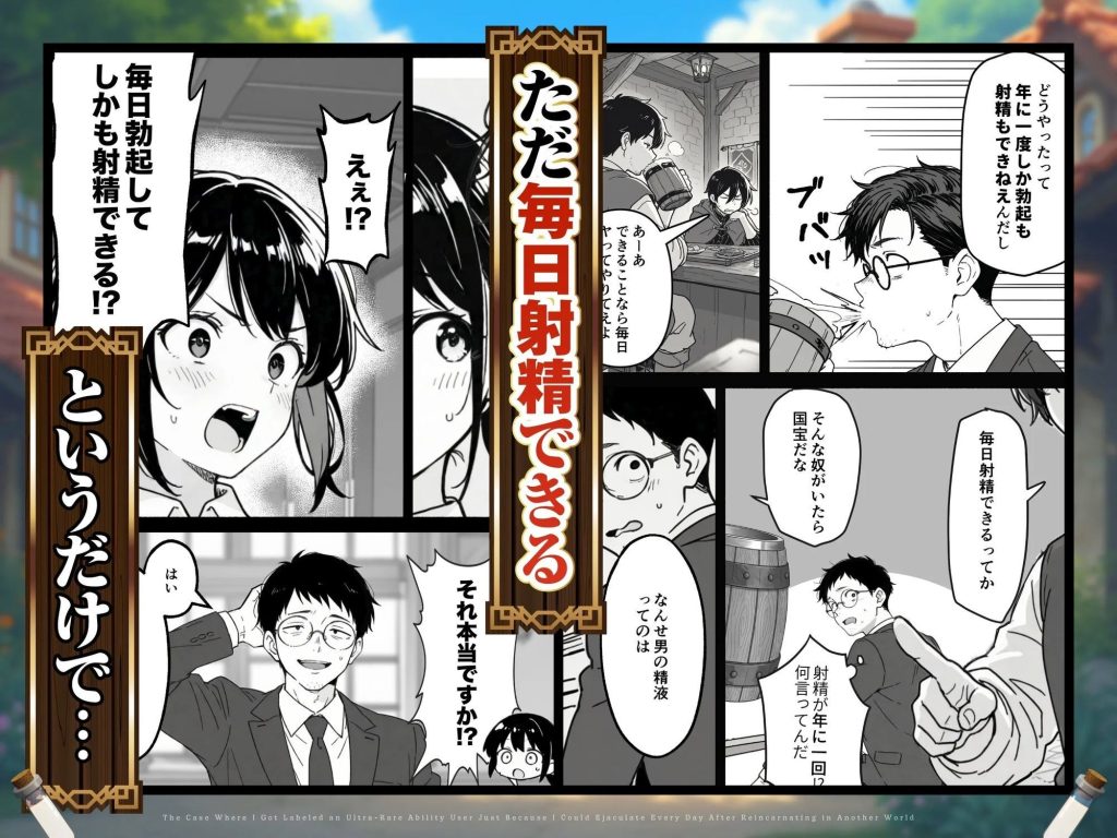 「異世界転生したら毎日射精できるというだけで激レア能力者認定された件」COMICアイル